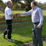 Gary Brett meets then Minister for Racing and Victorian Premier Denis Napthine