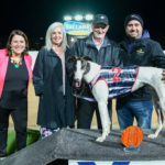 Aston Titan on the winners dais with trainer Anthony Azzopardi (right).