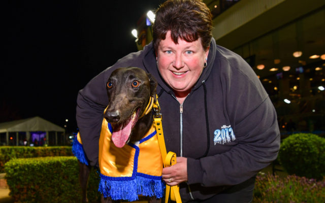 Graclyn Bale with handler Lisa Delbridge after winning the Sir John Dillon Memorial.