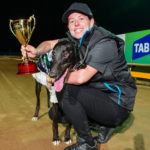 Compliance with Karen Pitt and the Ballarat Cup trophy.