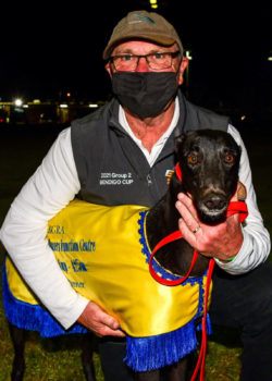 Paua Of Buddy with trainer Steve White