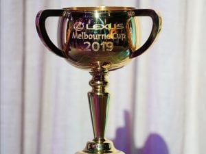 Replica Melbourne Cup stolen from cafe