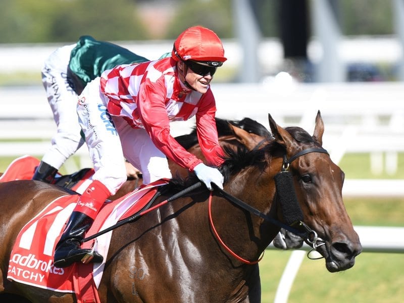 Catchy wins the Ladbrokes Blue Diamond Stakes