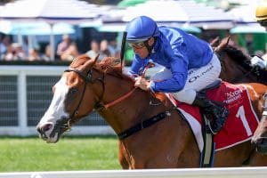 Damien Oliver steers Cascadian home in Peter Young Stakes